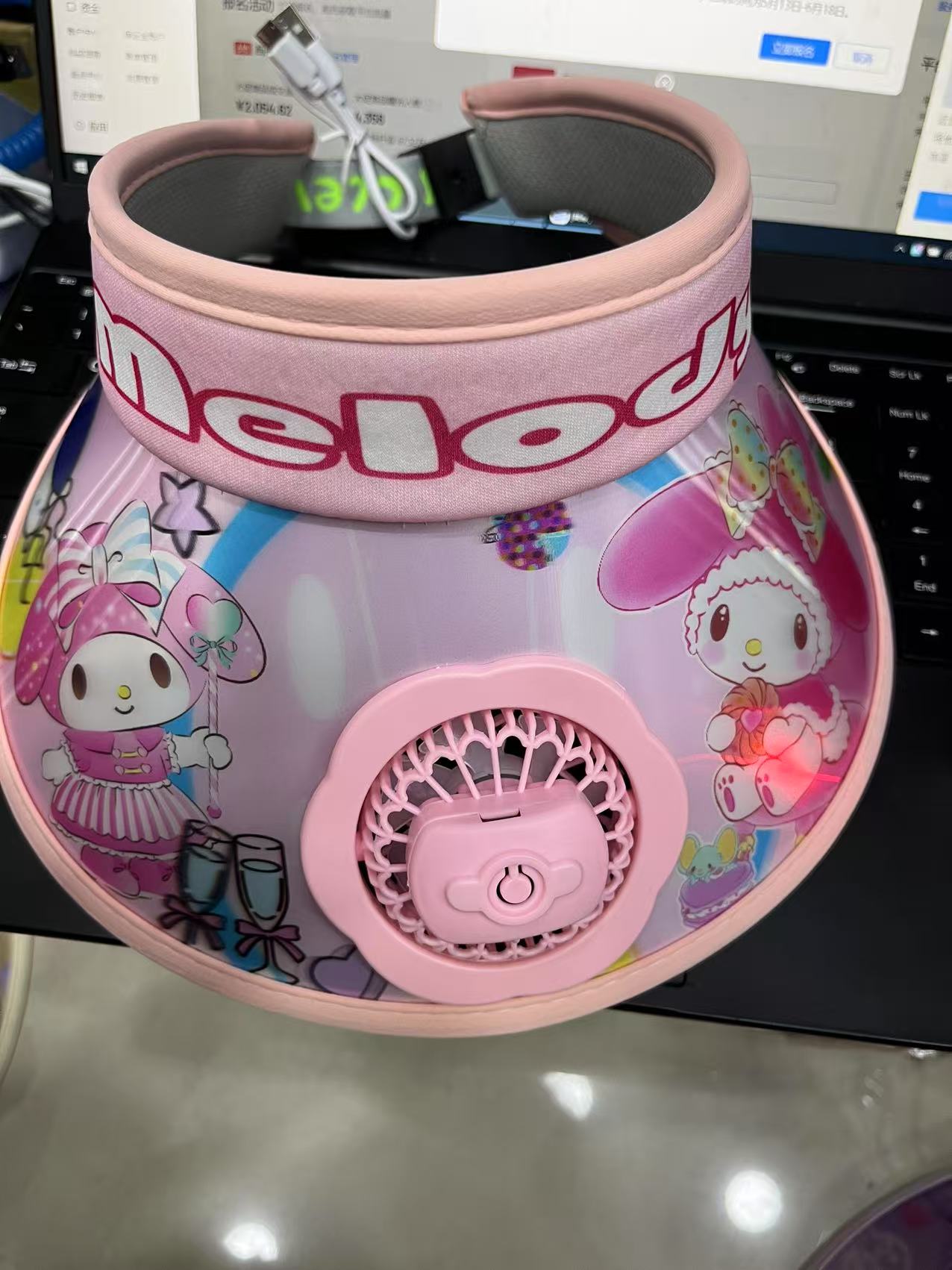 夏季~儿童空顶电风扇帽~