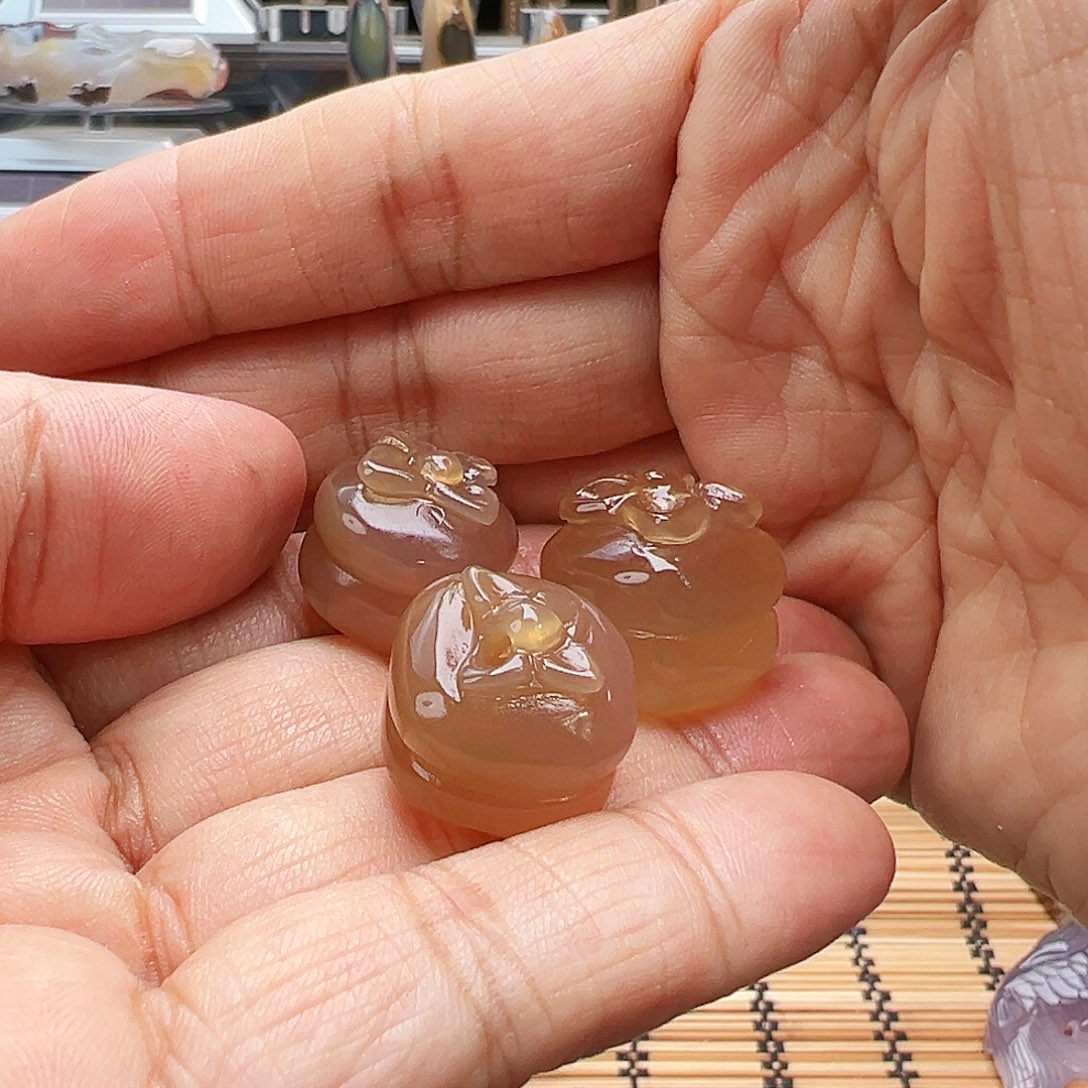 未镶嵌玛瑙/玉髓珠宝半成品随机3发一