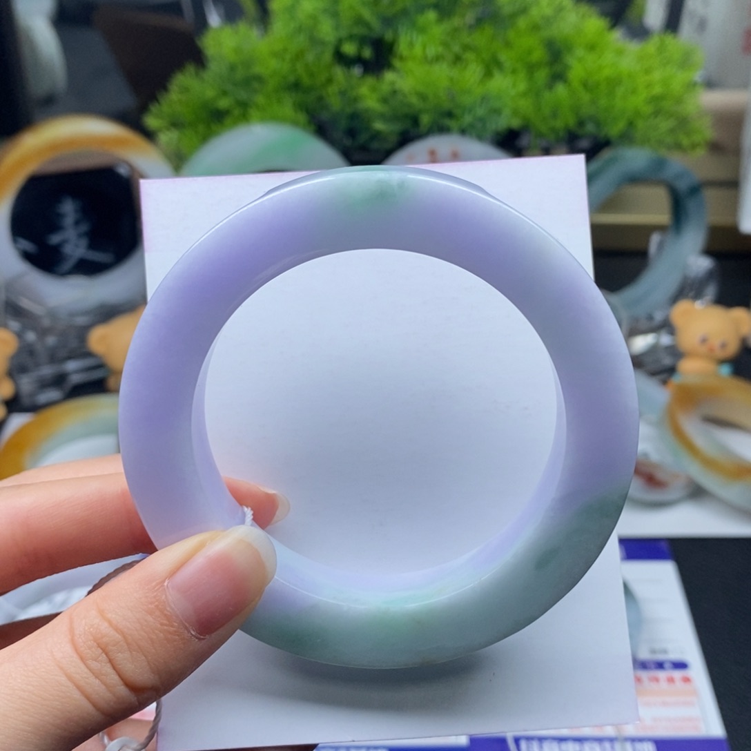 未镶嵌手镯定制翡翠春彩正圈