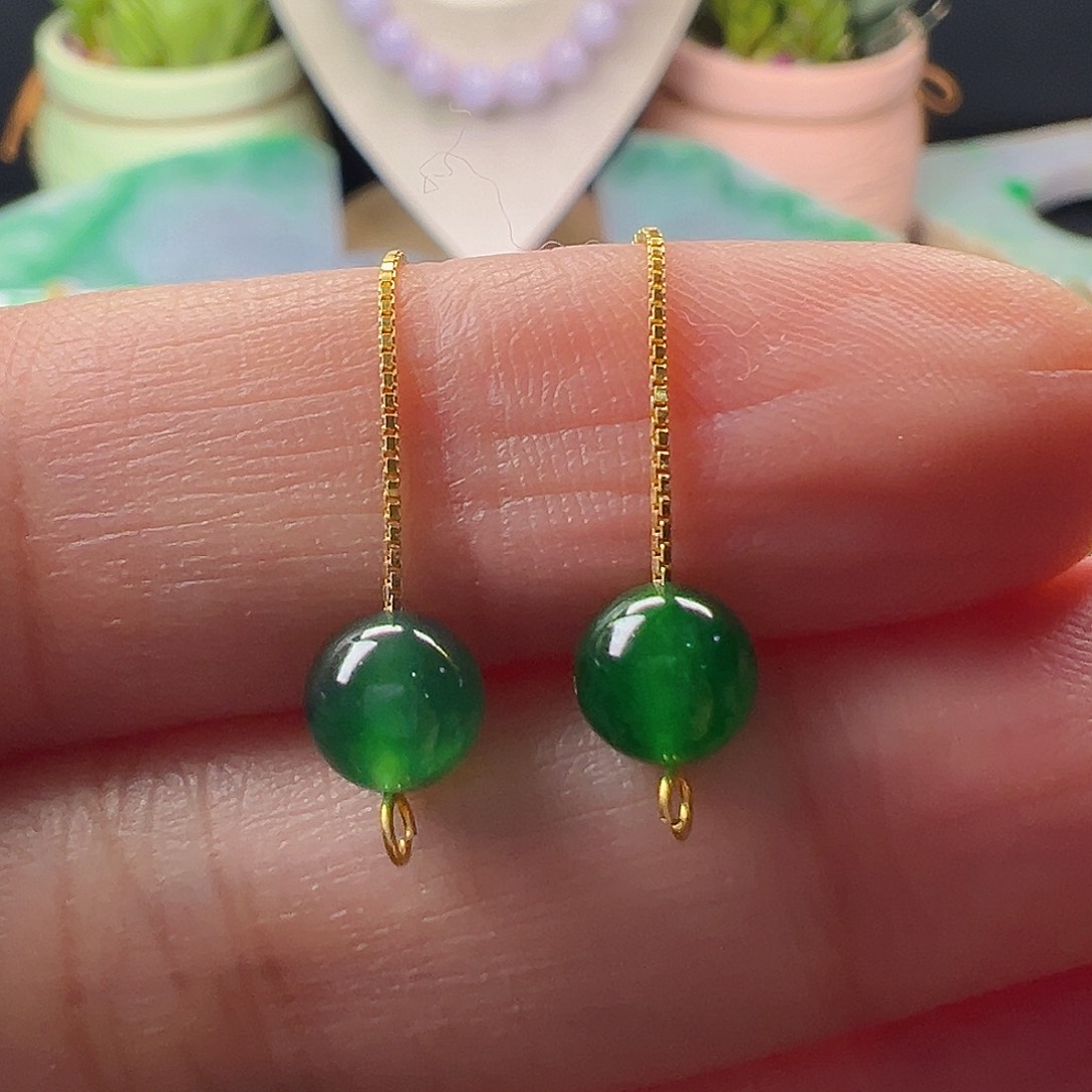 翡翠散珠翡翠冰绿圆珠卡6.1