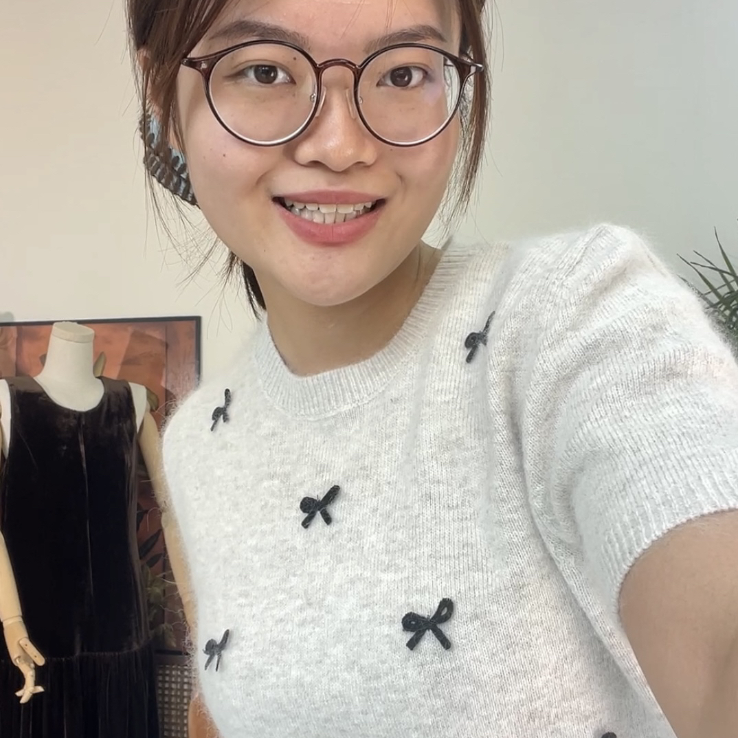 山果家 羊毛韩系小蝴蝶结上衣
