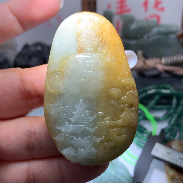 翡翠颈饰未镶嵌保真天然A货翡翠