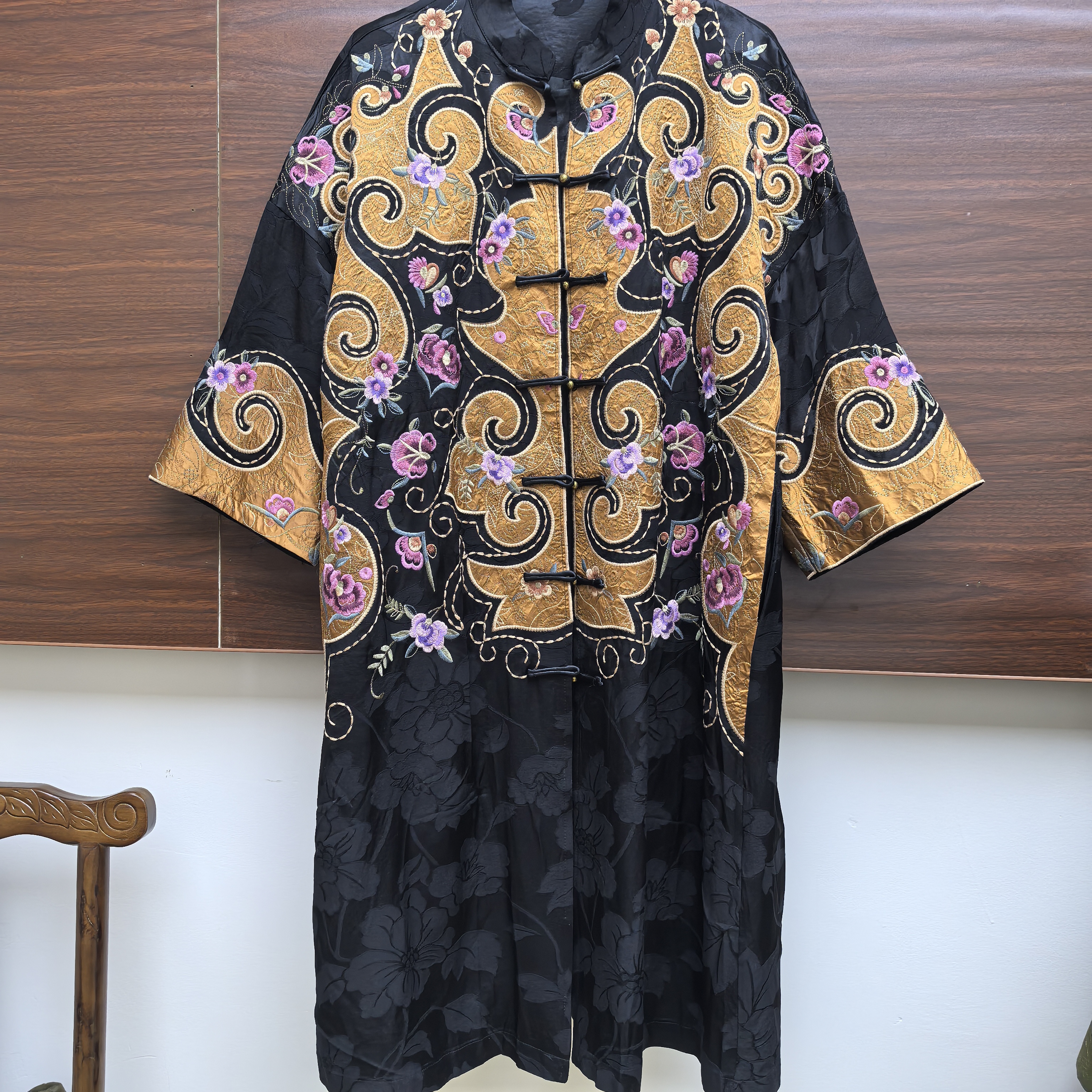 11237黄姐定制新中式复古重工刺绣外套-衣长110