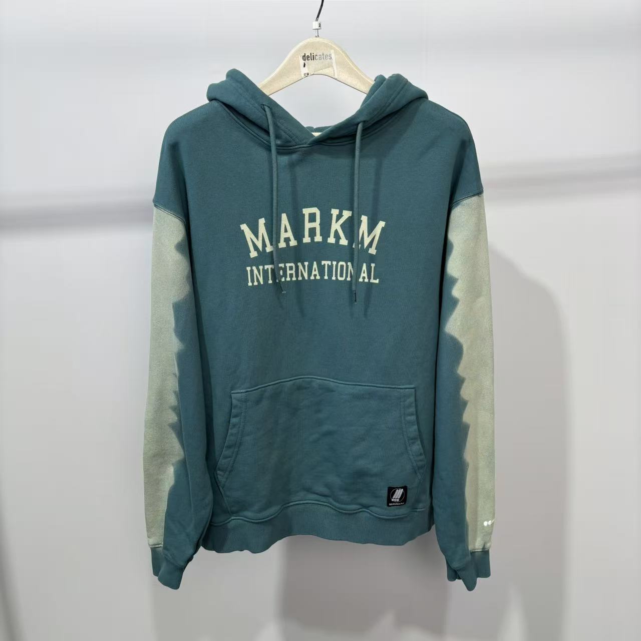 MM 韩系男款深蓝色拼接撞色袖百搭长袖连帽卫衣 MEIBA86680 86680