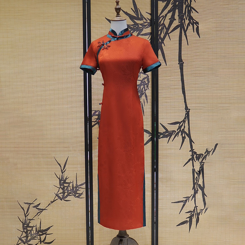 橙韵 新中式高品质送考旗袍女春夏2025年新款大码日常显瘦连衣裙
