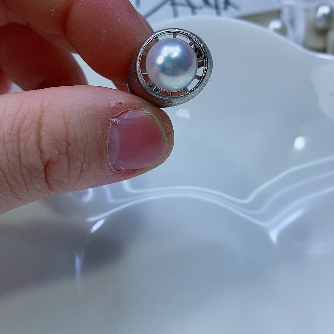海水珍珠戒指银S925镶嵌
