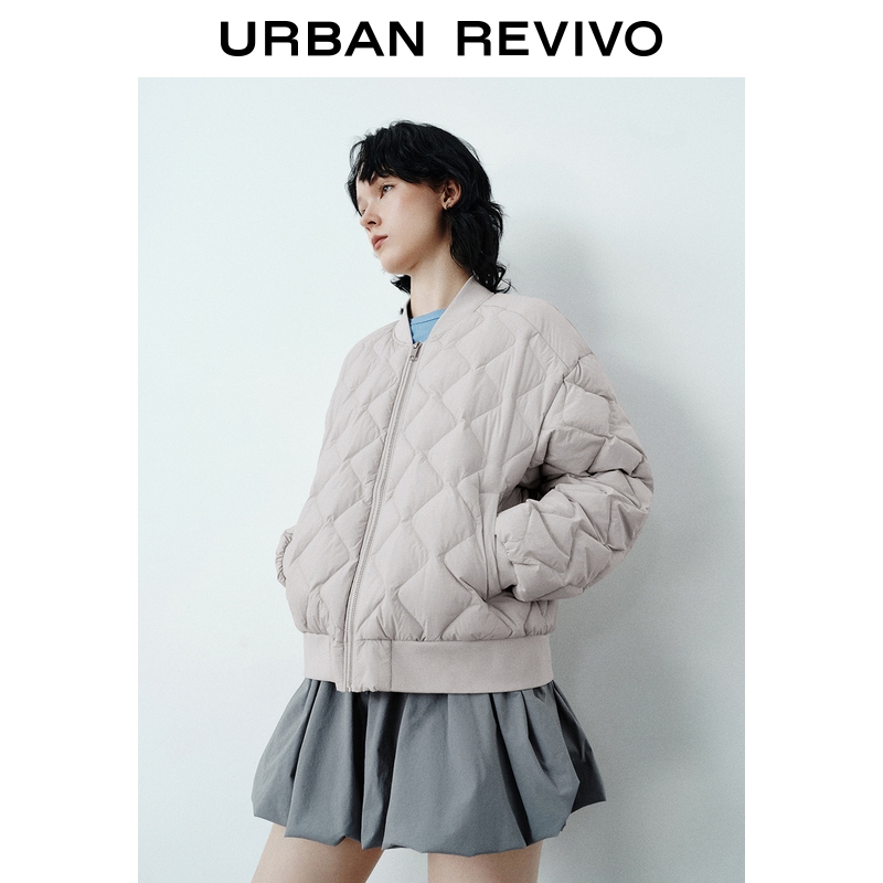 UR2025秋季新款女装简约菱格绗缝羽绒服UYY150048+