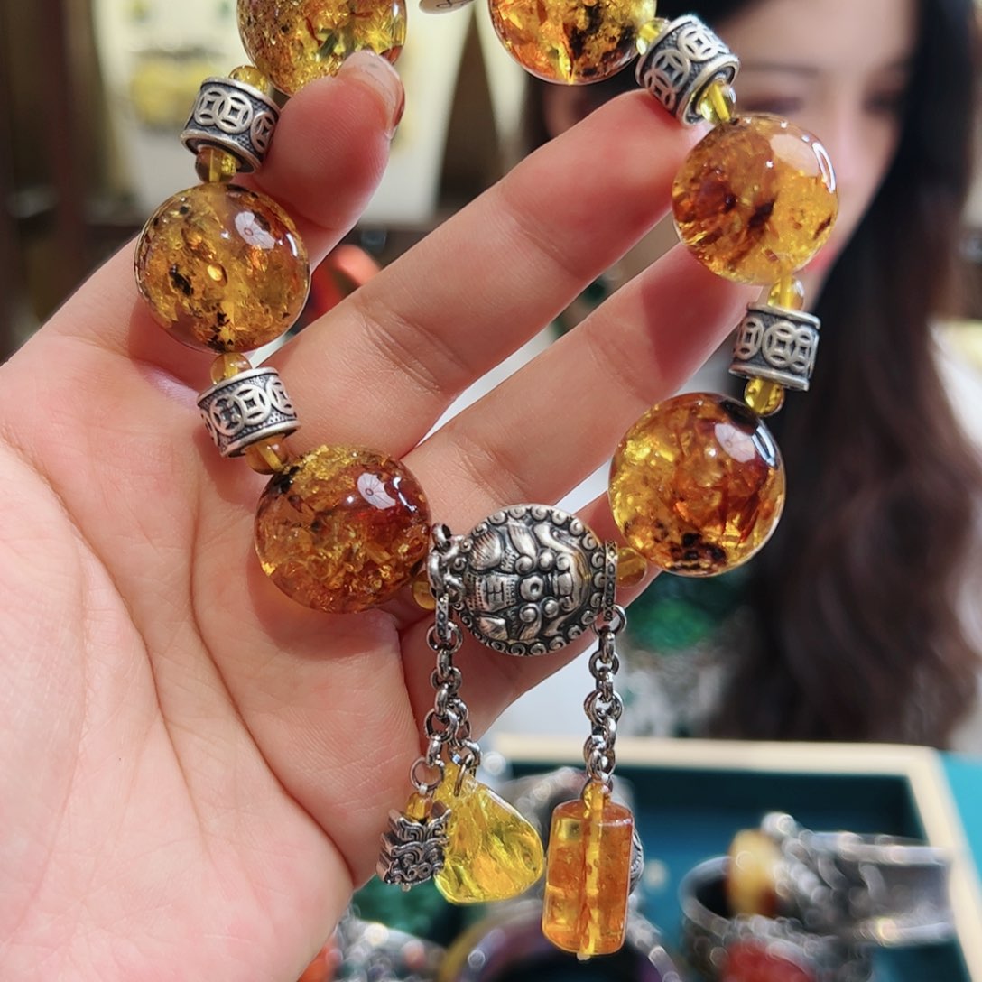 琥珀手链未镶嵌古风