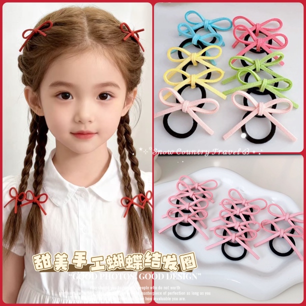 千金风手工蝴蝶结发绳小皮筋发饰少女风韩版头绳不伤发发圈