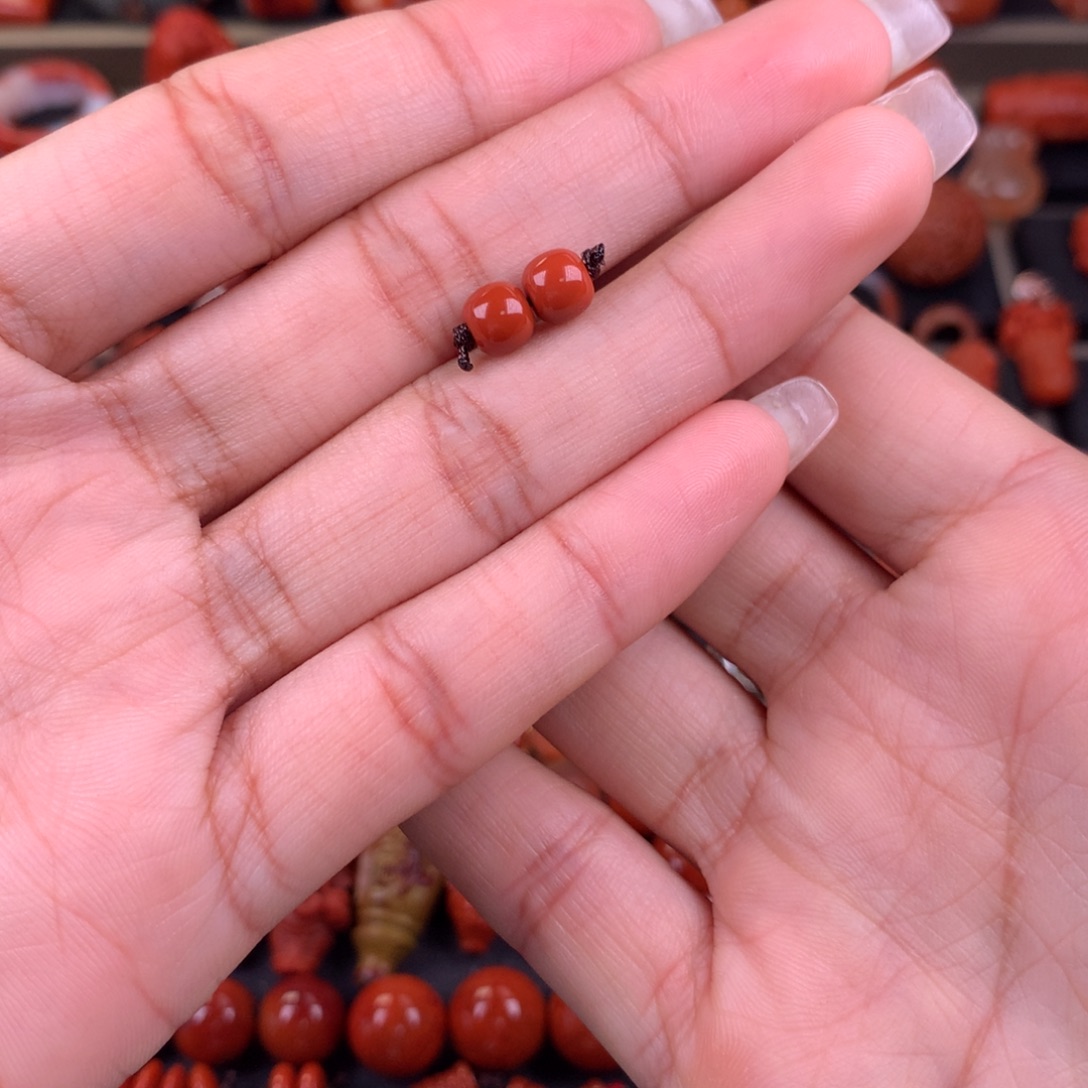 南红玛瑙未镶嵌老型对珠6