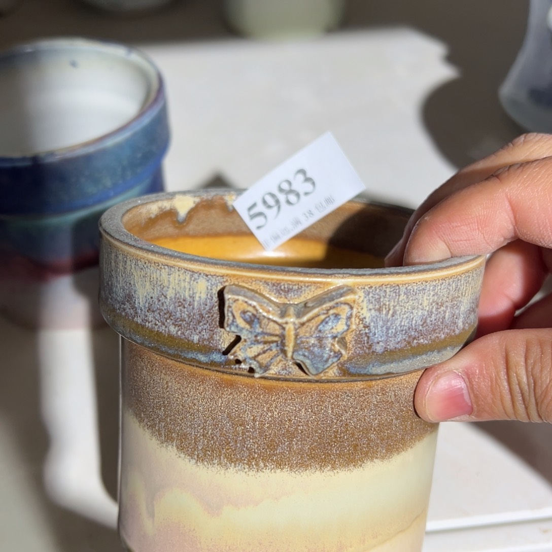 陶瓷口9高9 景德镇手工花盆