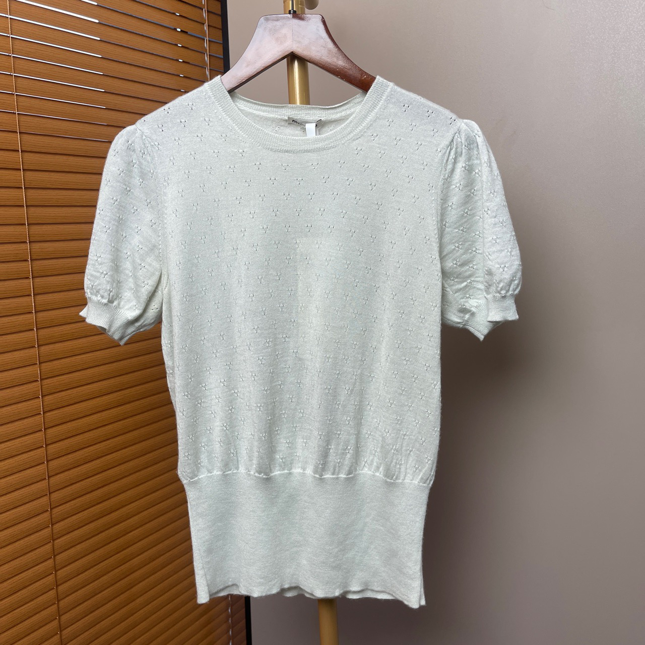 99新 MIU MIU/缪缪 （原）绿色针织短袖 40码/bc012226