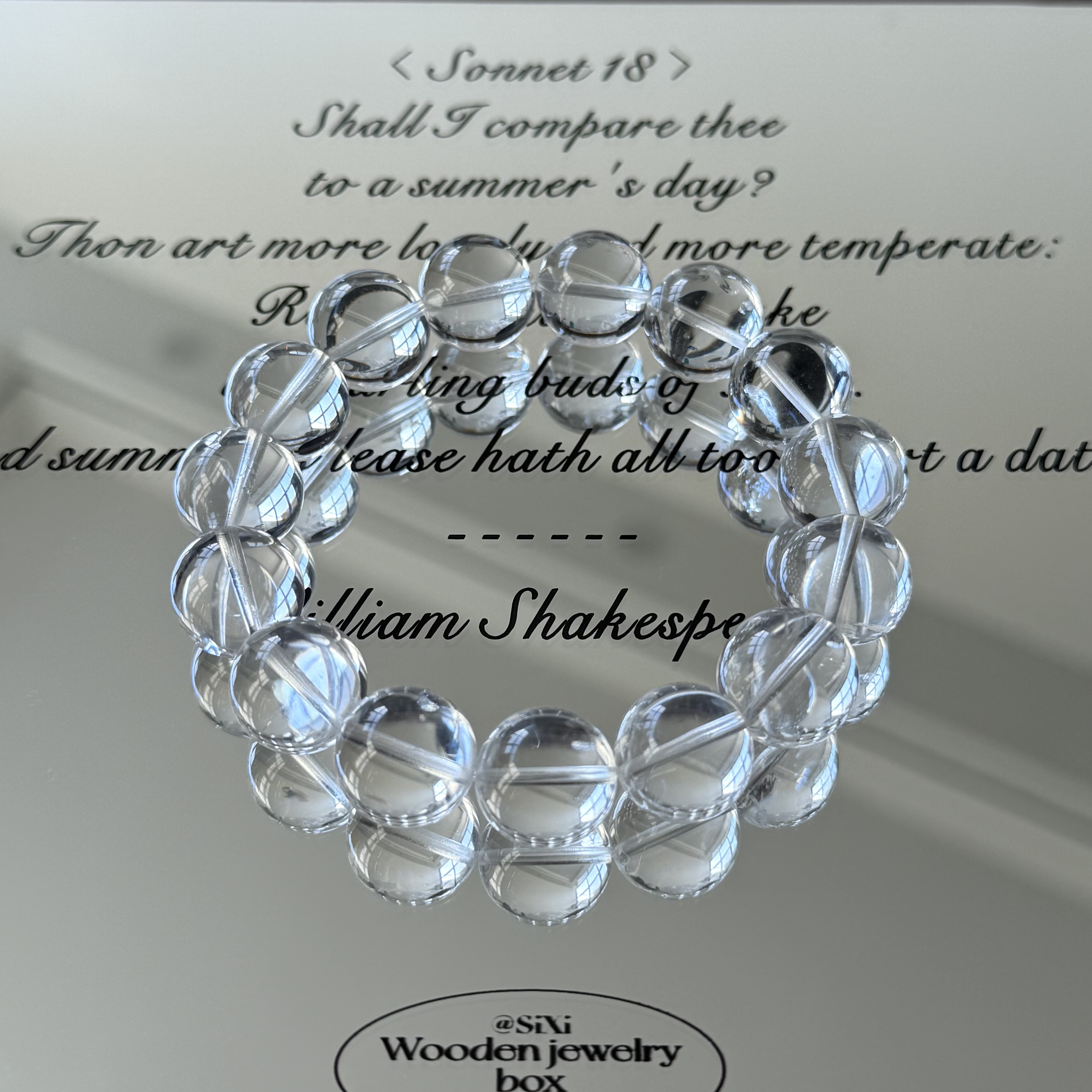 天然纯净体白水晶水晶手串