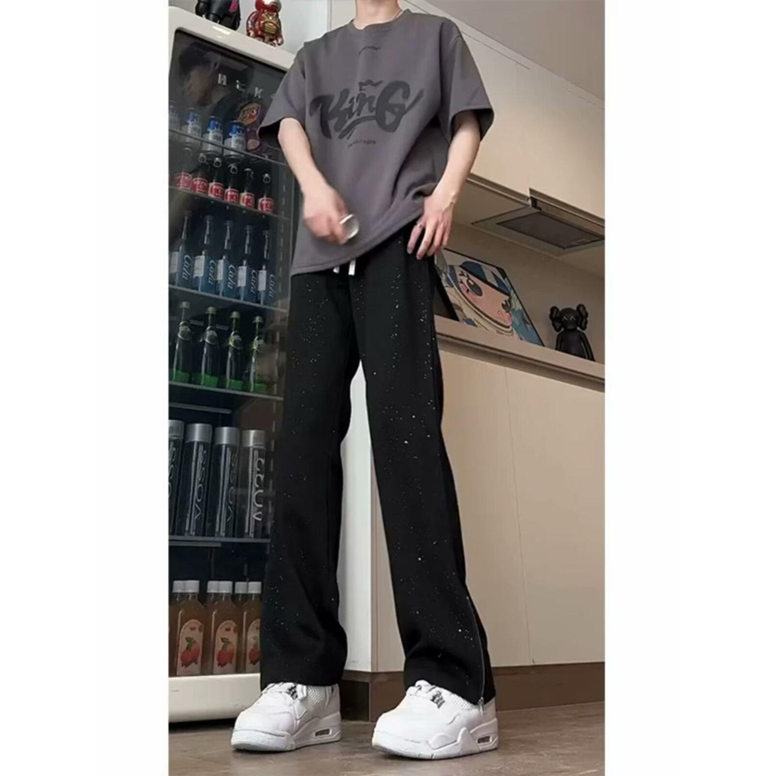 高质量春夏秋哈伦九分男裤潮牌垂感西装裤子修身小脚男士休闲西裤