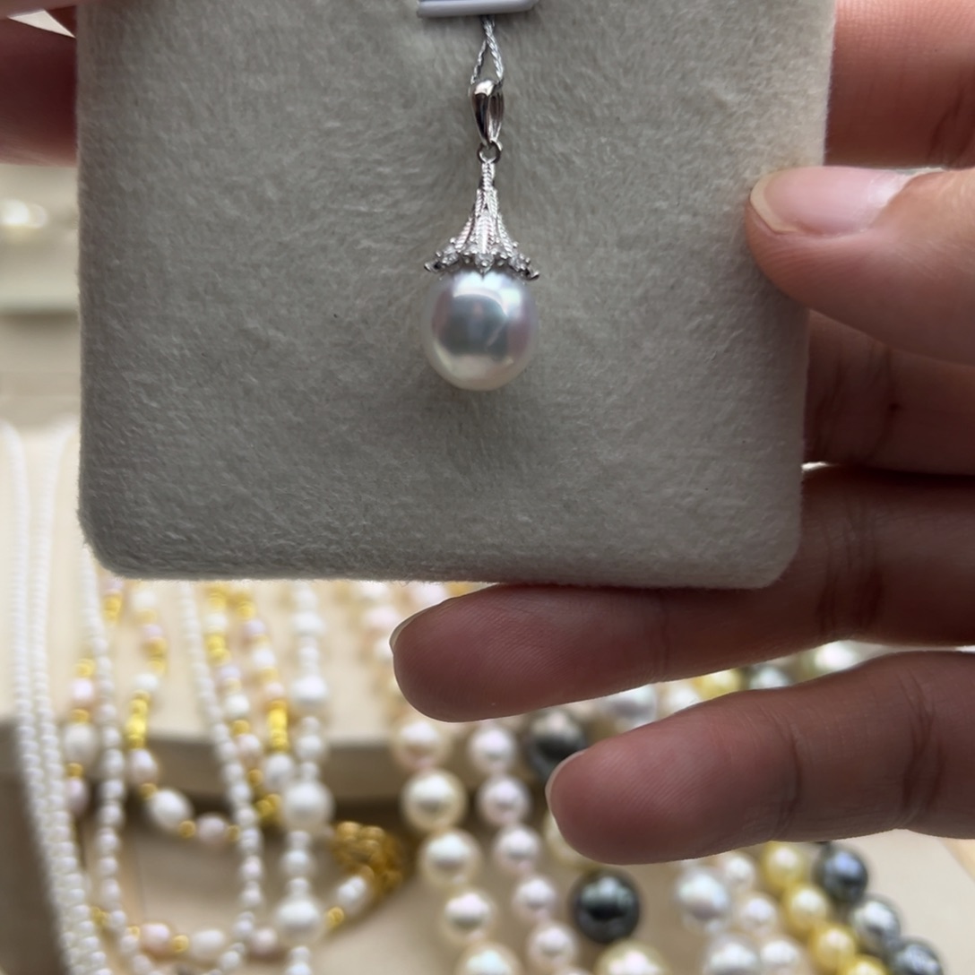 吊坠(不含链)银S925镶嵌海水珍珠10.5mm海水澳白吊坠
