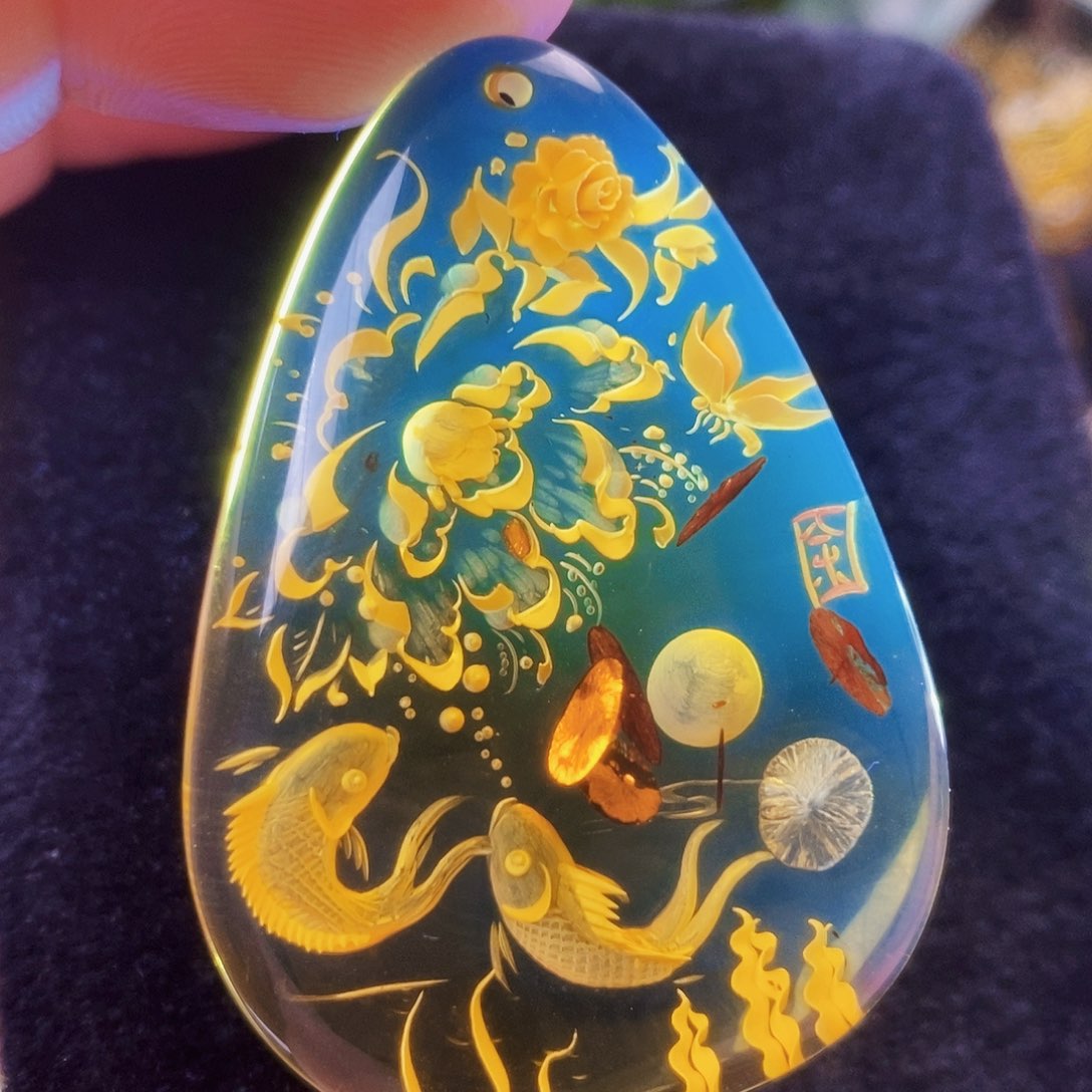 【闪购商品】琥珀（花珀）吊坠(不含链)未镶嵌