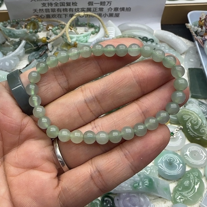 窗***哥翡翠未镶嵌手链手串