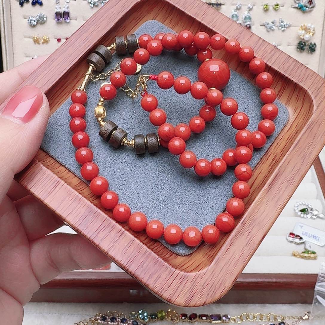 南红玛瑙颈饰合金手链