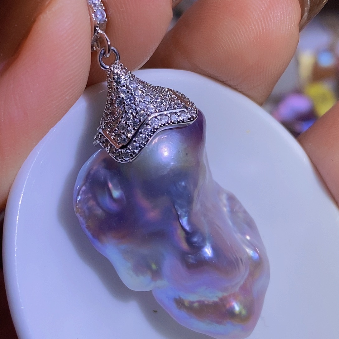 好***运淡水珍珠淡水珍珠银S925镶嵌