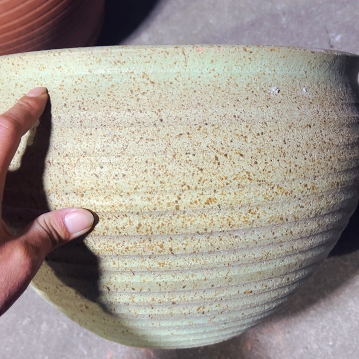 紫砂花盆高24口34手工瑕疵