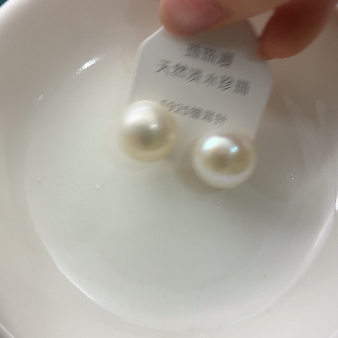 新***行淡水珍珠耳饰银S925镶嵌51微暇