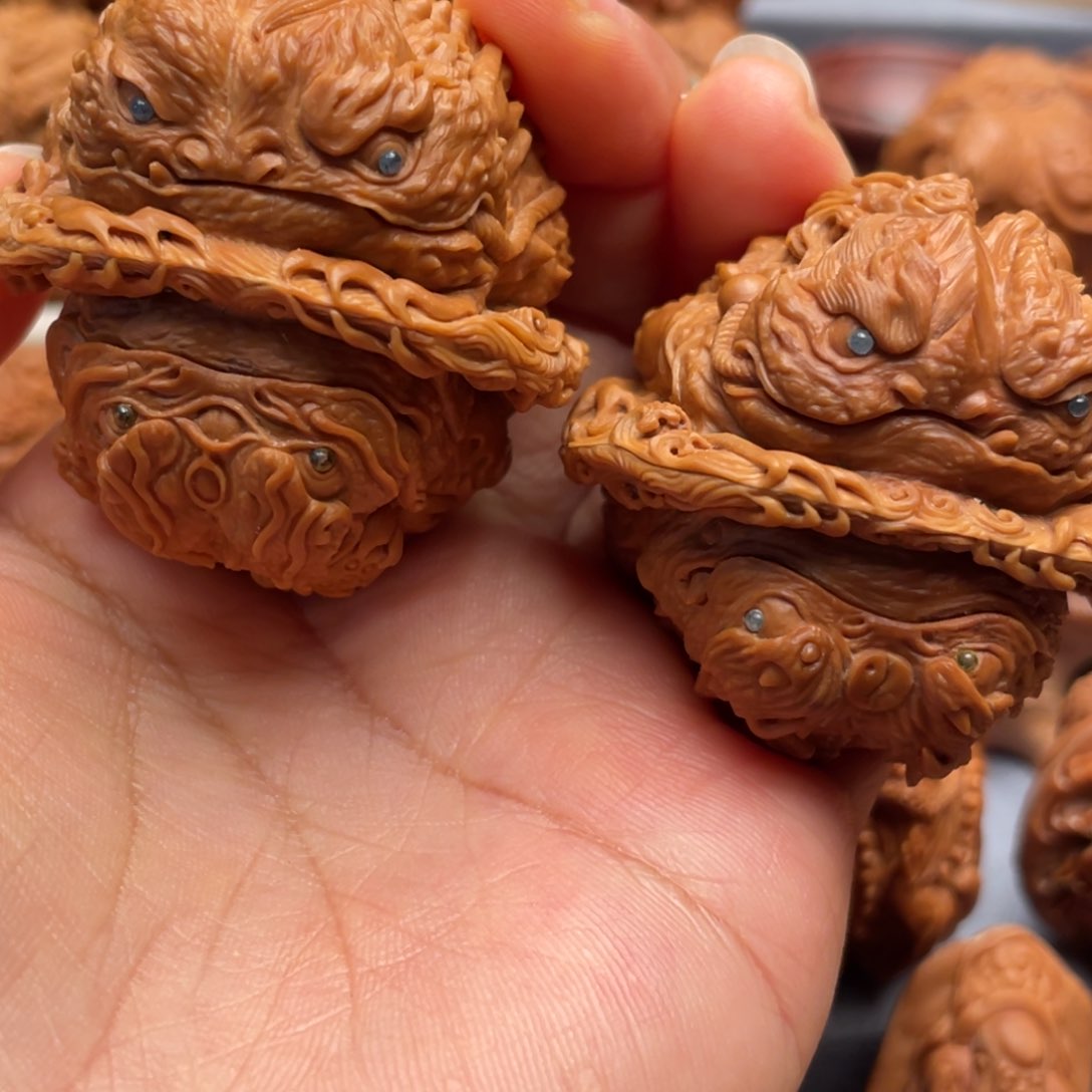 手串/手链核桃玺*轩财子金蝉蛤蟆头核桃雕刻核桃