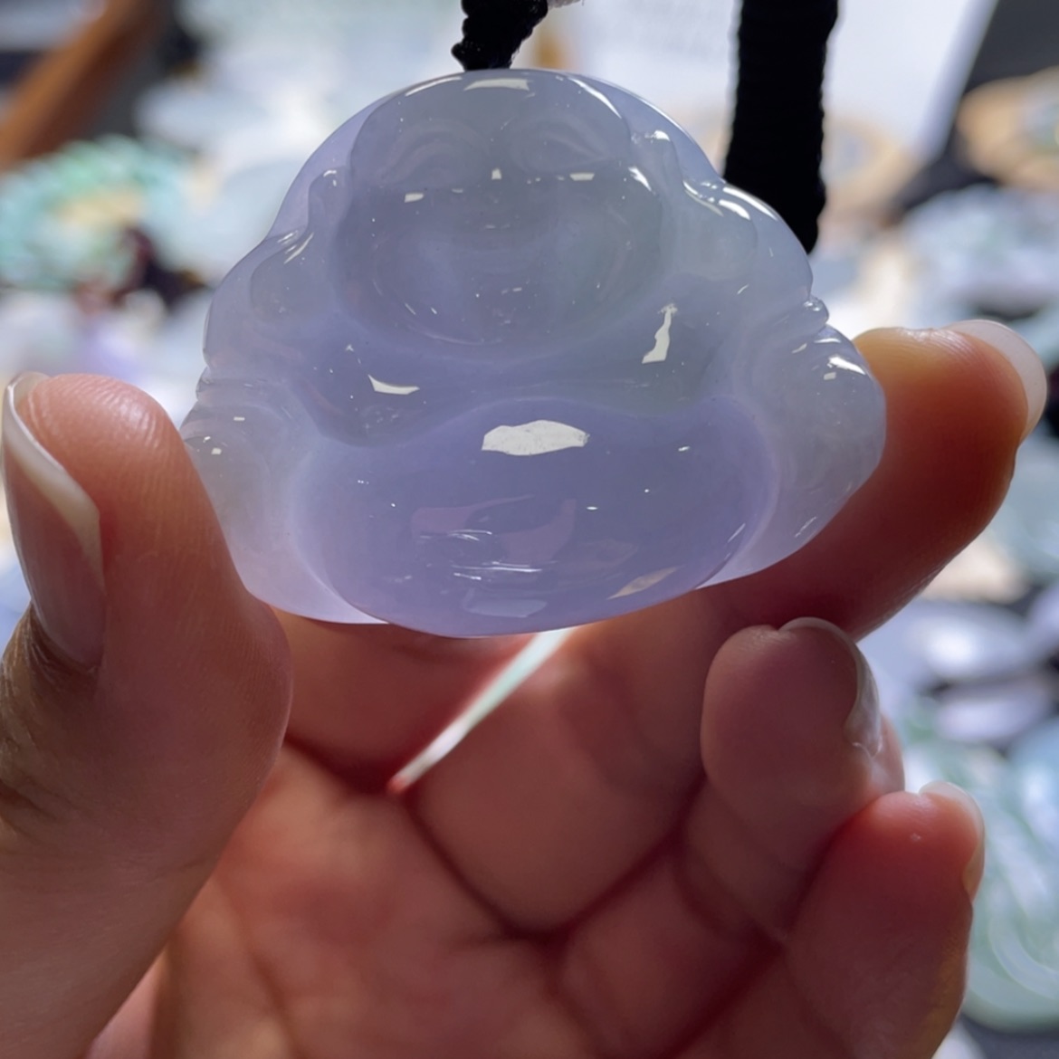 【闪购商品】翡翠颈饰未镶嵌紫罗兰大肚佛