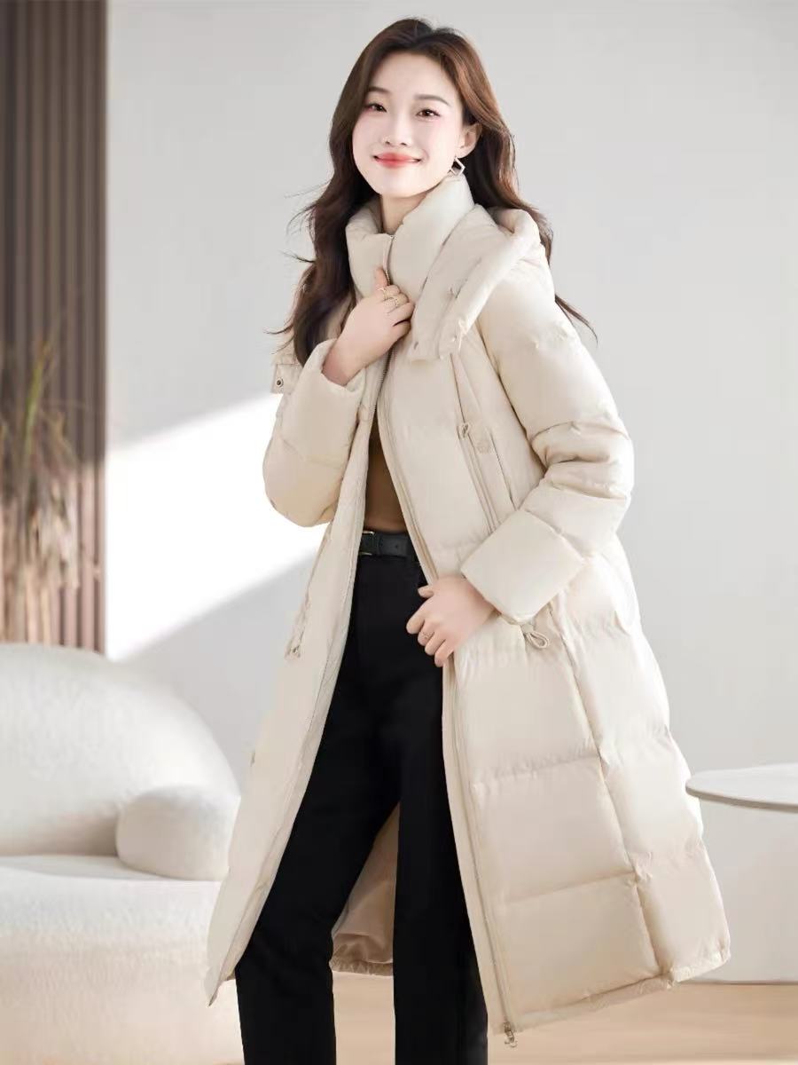 2025新款立领带帽长款羽绒服1273