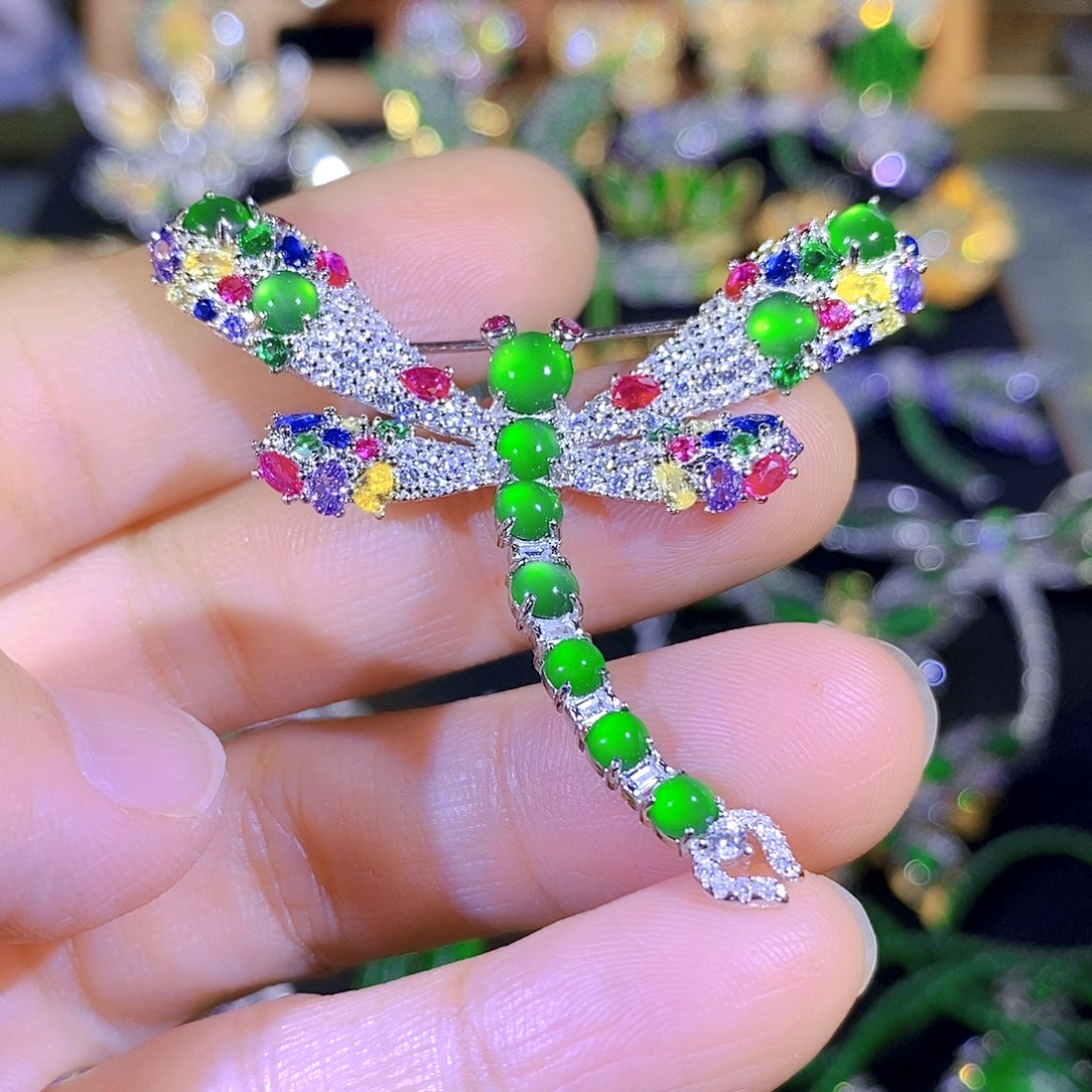 吊坠(不含链)银S925镶嵌翡翠