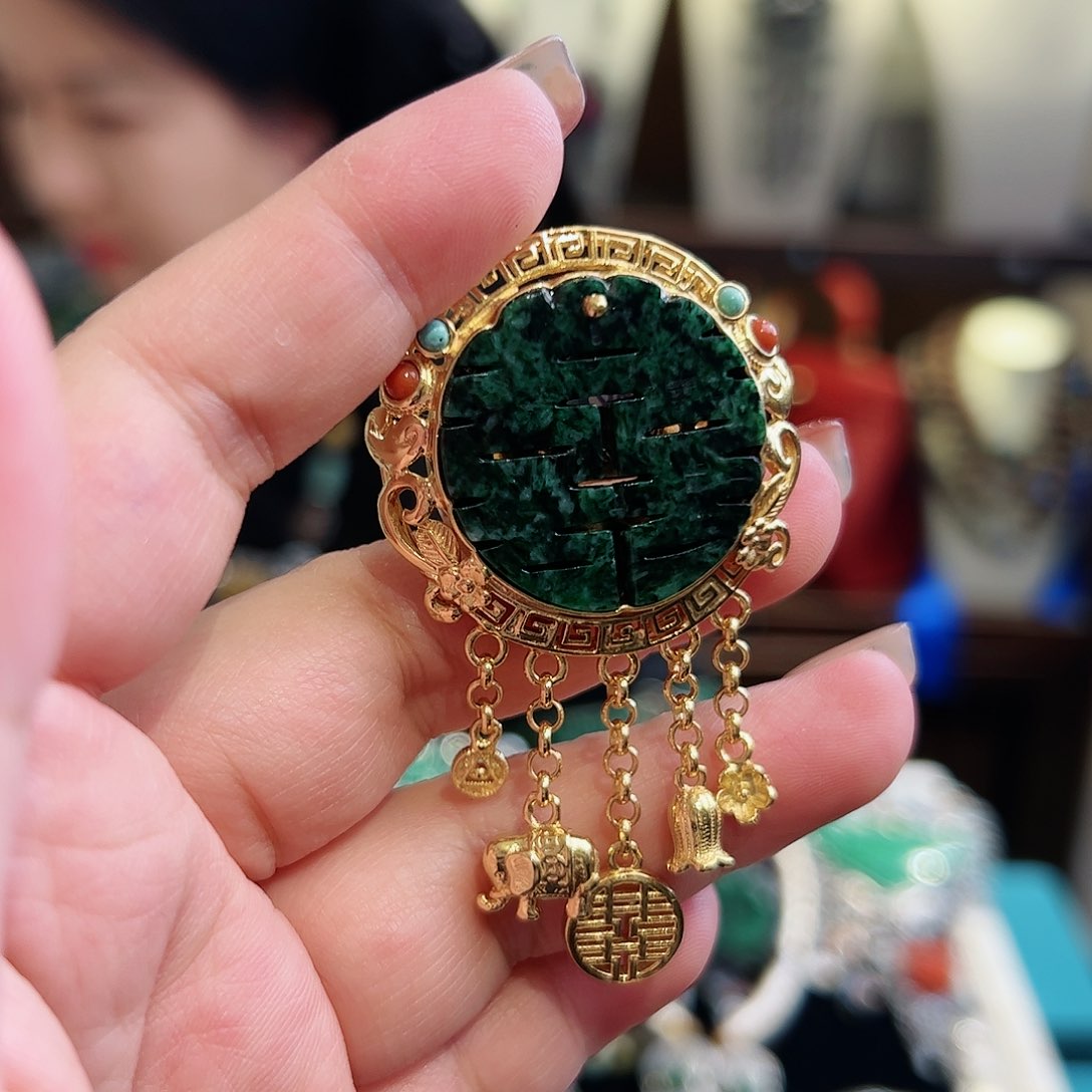 翡翠戒指/指环银S925镶嵌古风