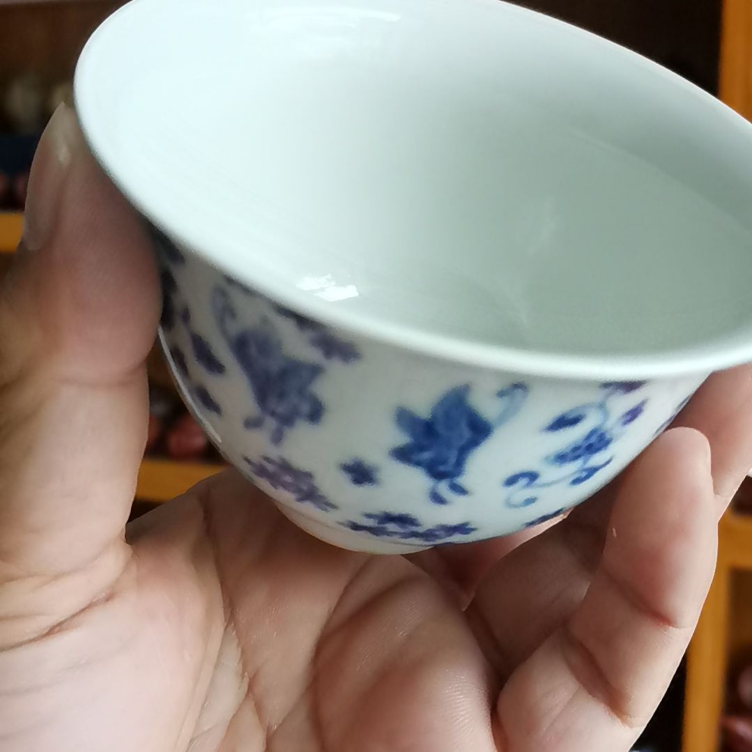 茶杯紫砂陶瓷手绘青花主人杯