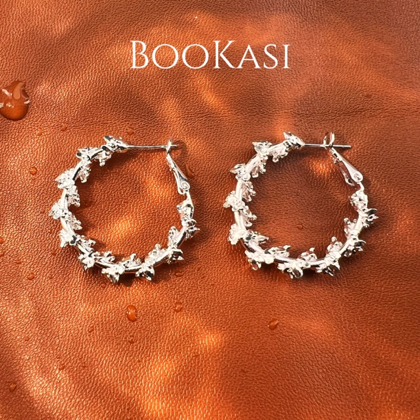 铜合金耳饰 1024 「荆棘蔓藤」金属波浪环绕耳圈小众欧美高级感耳饰