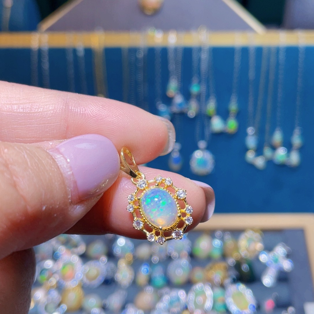 欧泊吊坠〉银S925镶嵌