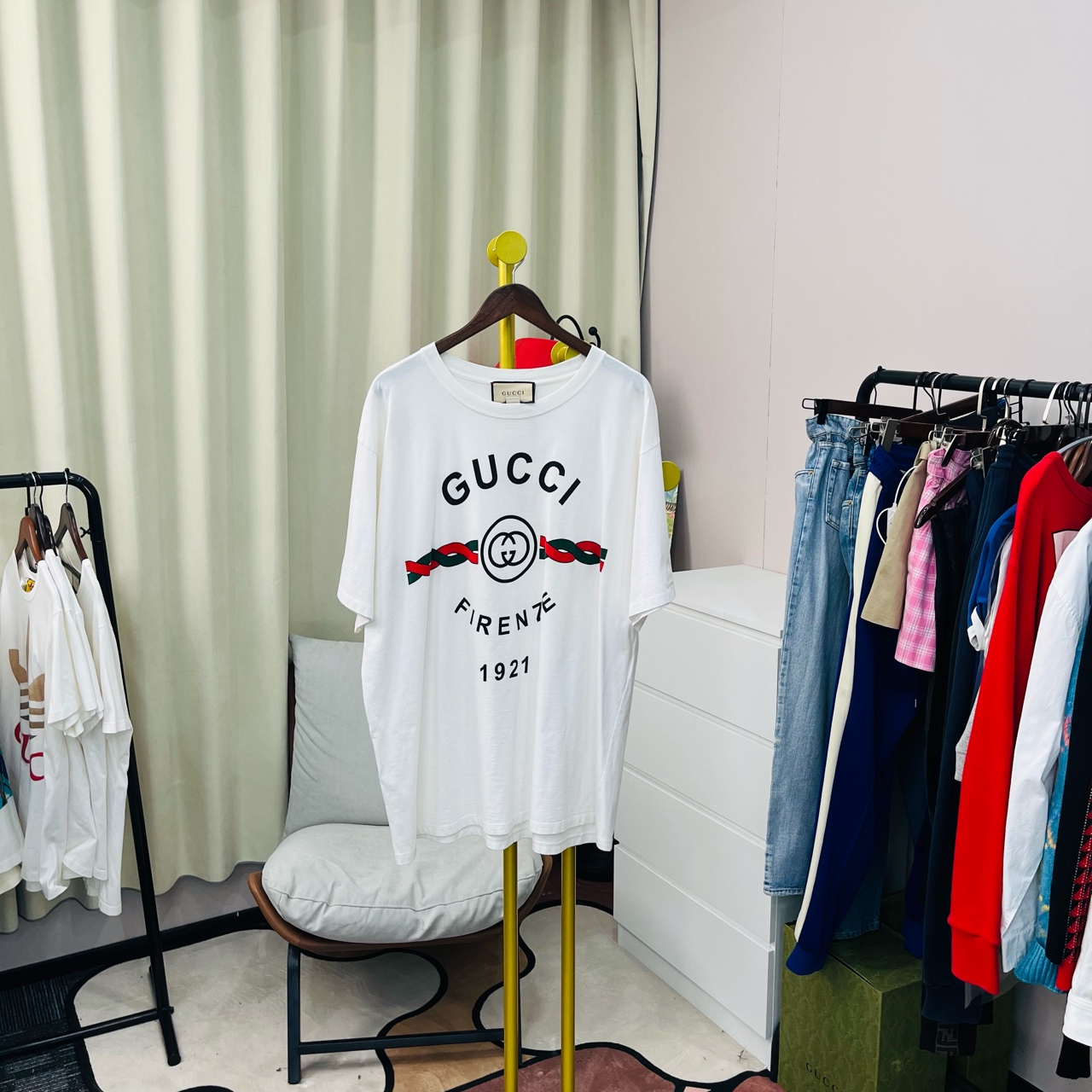 95新 GUCCI/古驰  白色新款1921短袖 XXL码