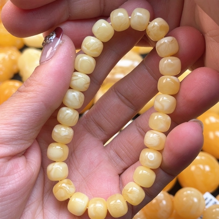 蜜蜡裸石未镶嵌蜜蜡手串