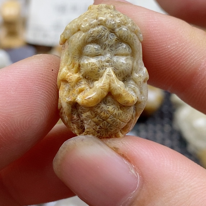 颈饰未镶嵌硅化珊瑚（珊瑚玉）