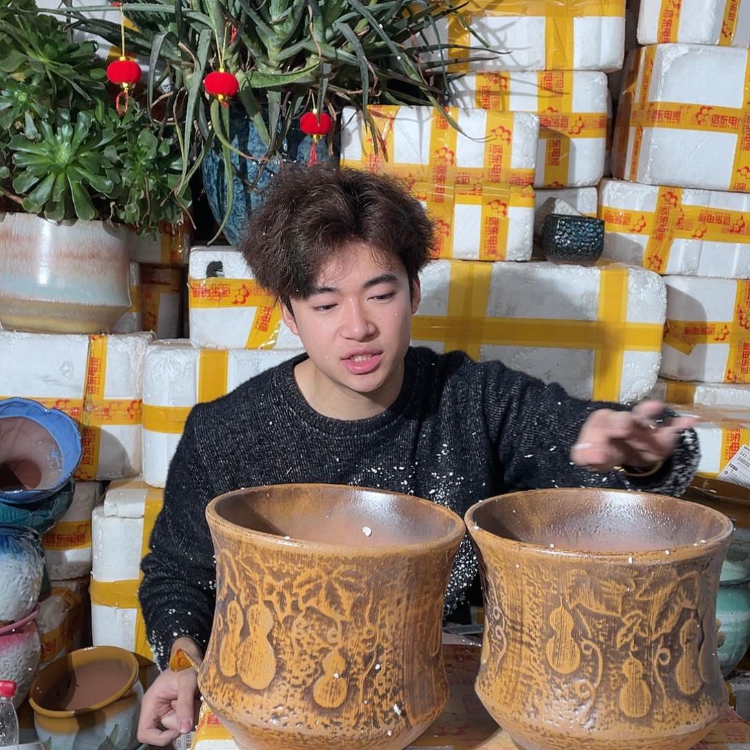 无铅玻璃宜兴紫砂花盆