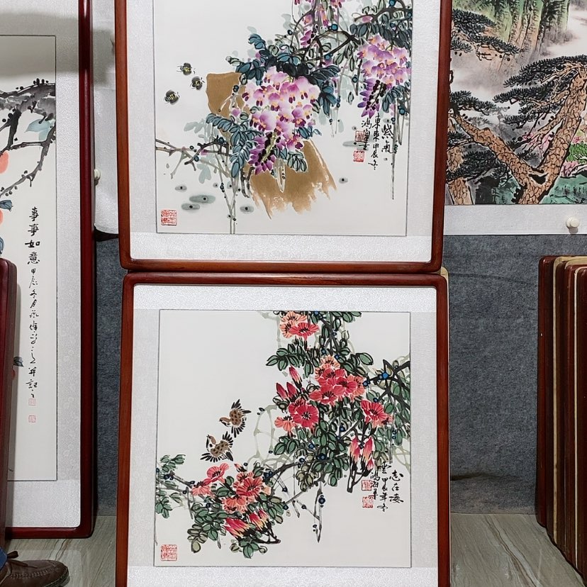 【闪购商品】国画书画作品带框65×65厘米