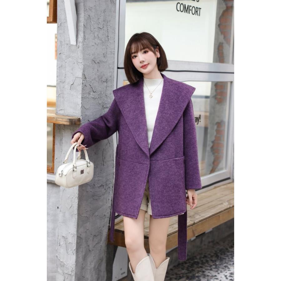 【YANGSHANG】气质韩版遮肉中长绵羊毛双面大衣 GM1012