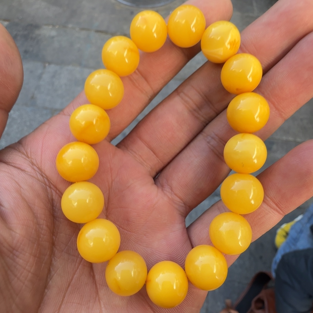 蜜蜡未镶嵌手链蜜蜡手串一条