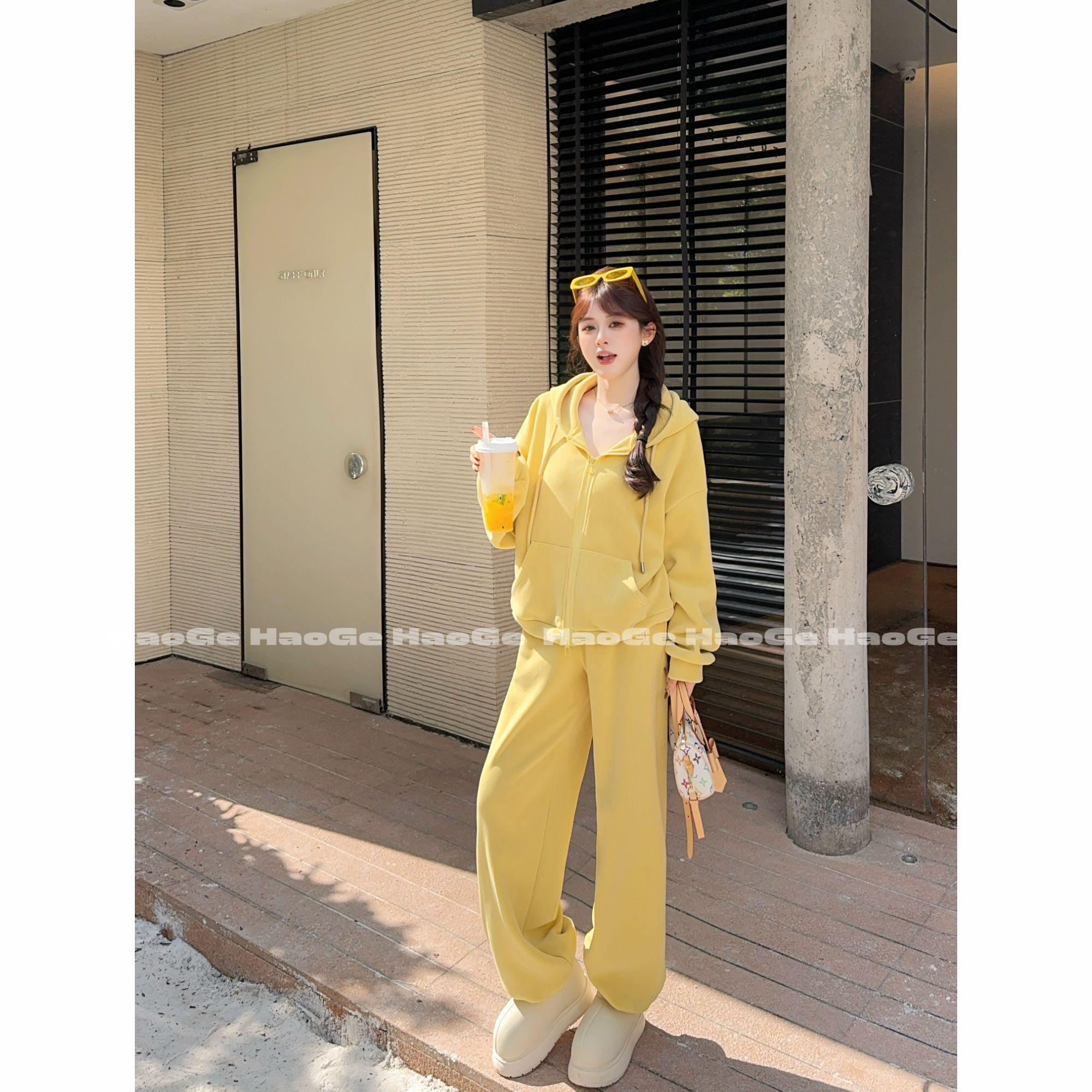 【婉儿】●舒适区HGQ5TZ4599A外套+休闲裤套装预显瘦运动时尚减龄
