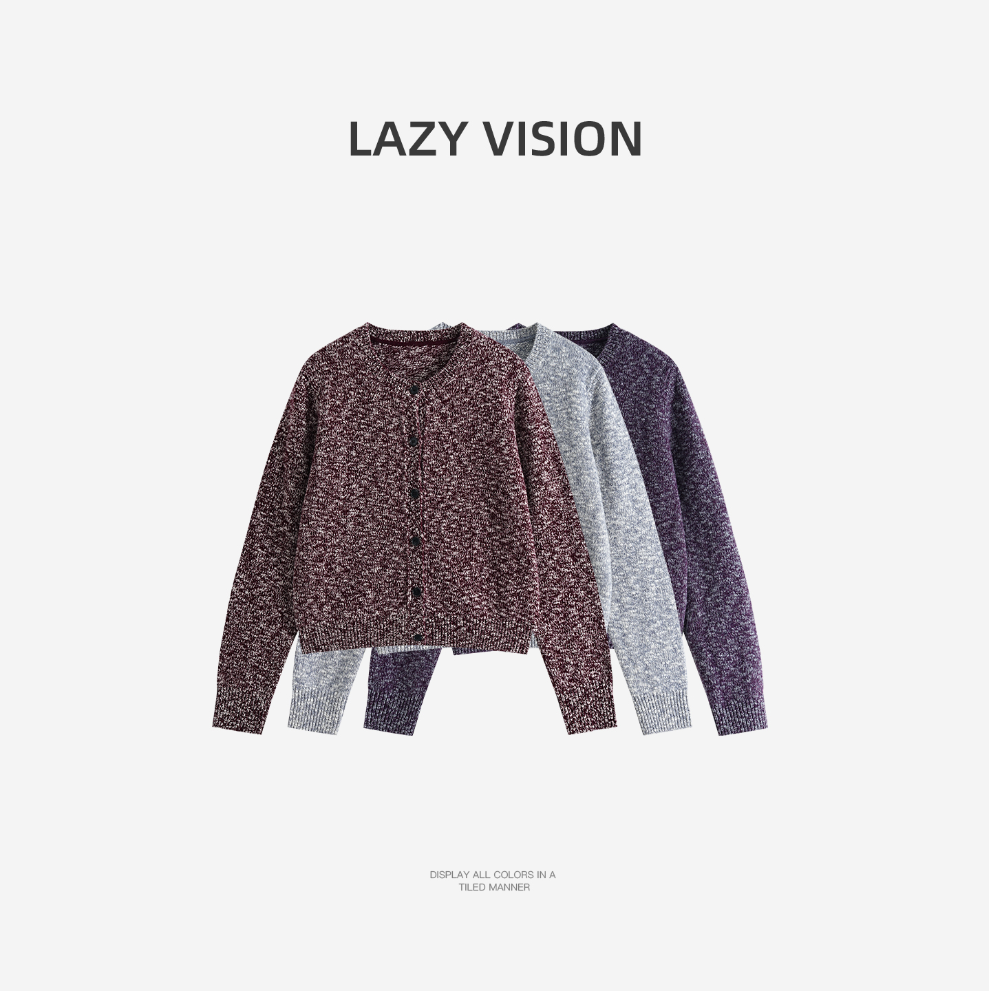 LAZYVISION女士长袖短款气质开衫羊毛毛衣ZMD-34602