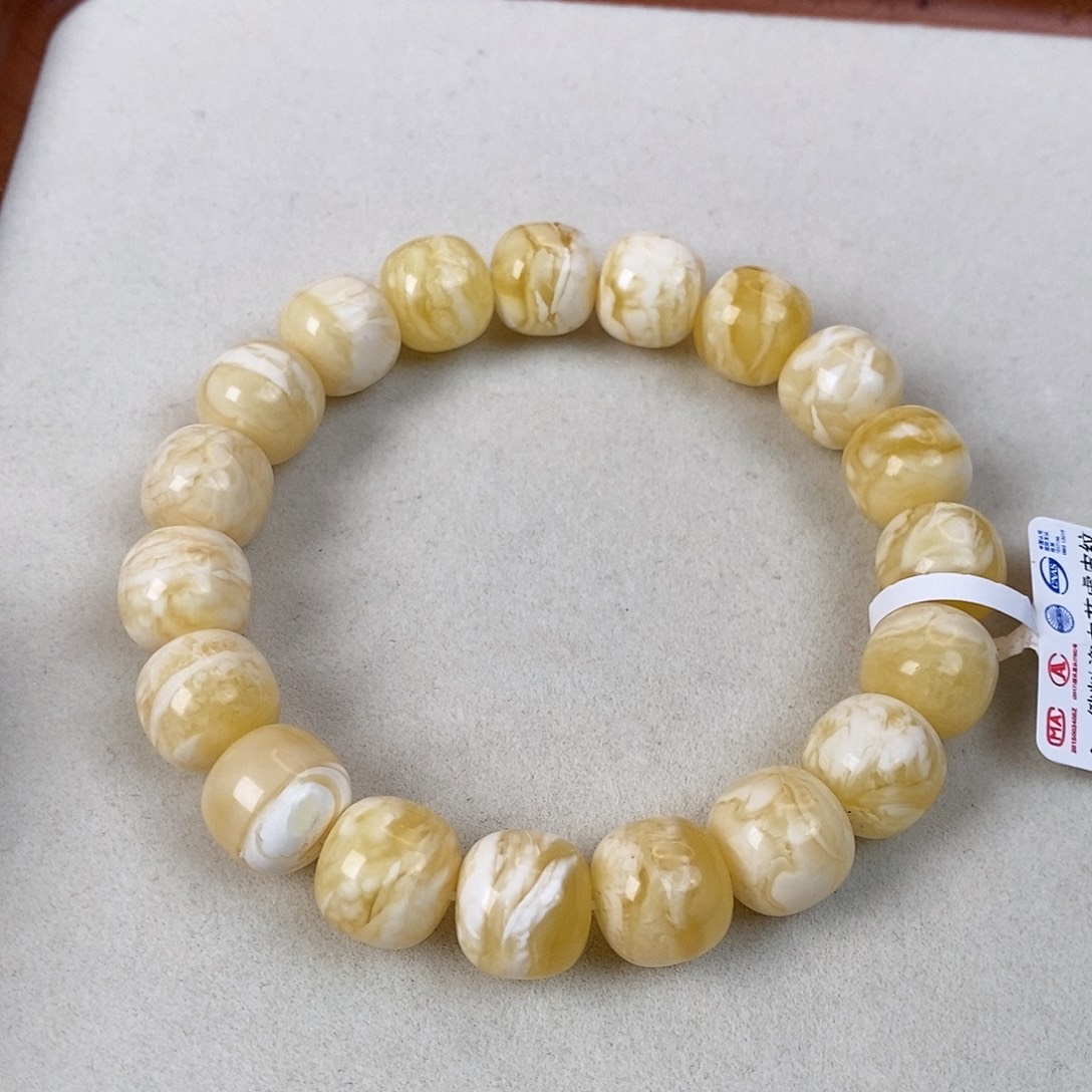 蜜蜡未镶嵌珠宝奇石12mm 20g 千层雪