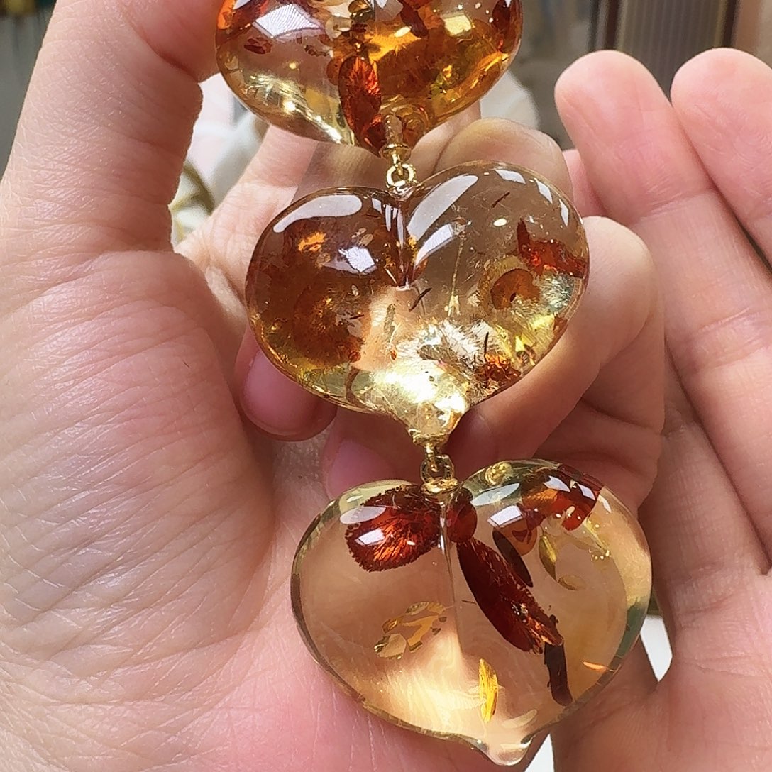 琥珀未镶嵌颈饰吊坠