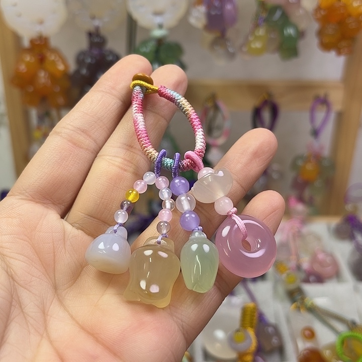 琴*钥匙挂件福利款，粉色平安扣