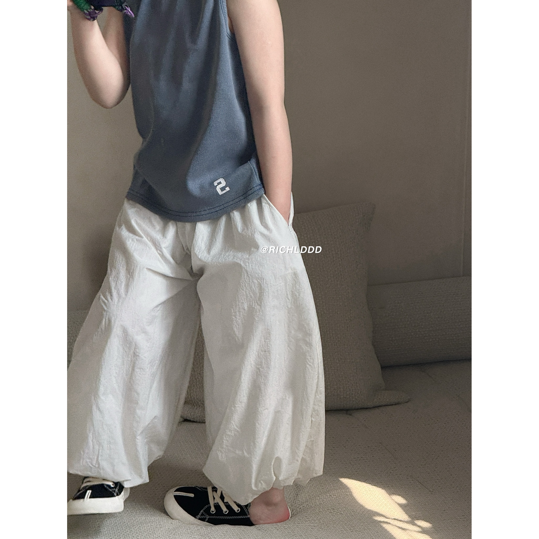 特价No退换：快乐吸氧/2025夏韩简约薄休闲裤儿童气球裤2113