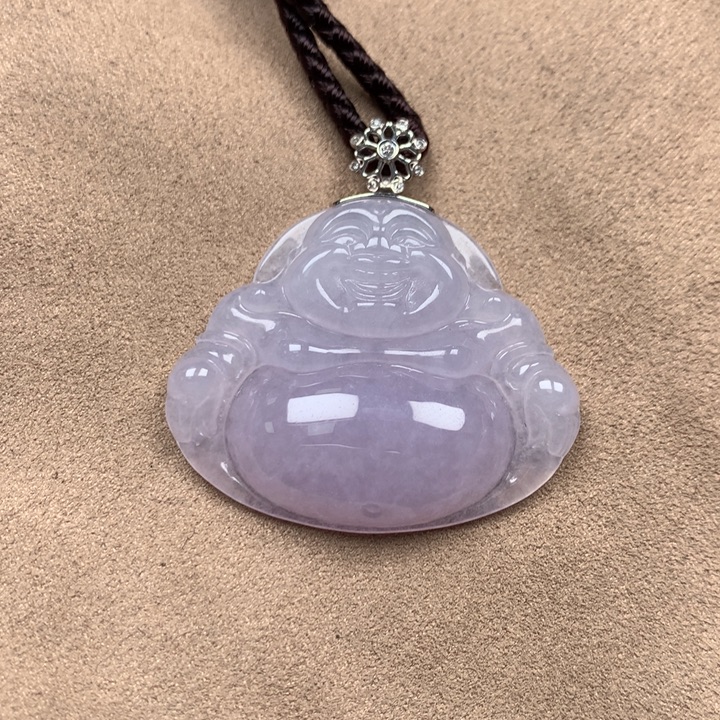 翡翠18K金镶嵌颈饰缅甸翡翠A货