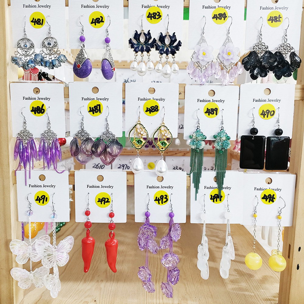 铜合金玻璃耳饰 (M481-M540)-023民族风纯手工流苏耳环合集