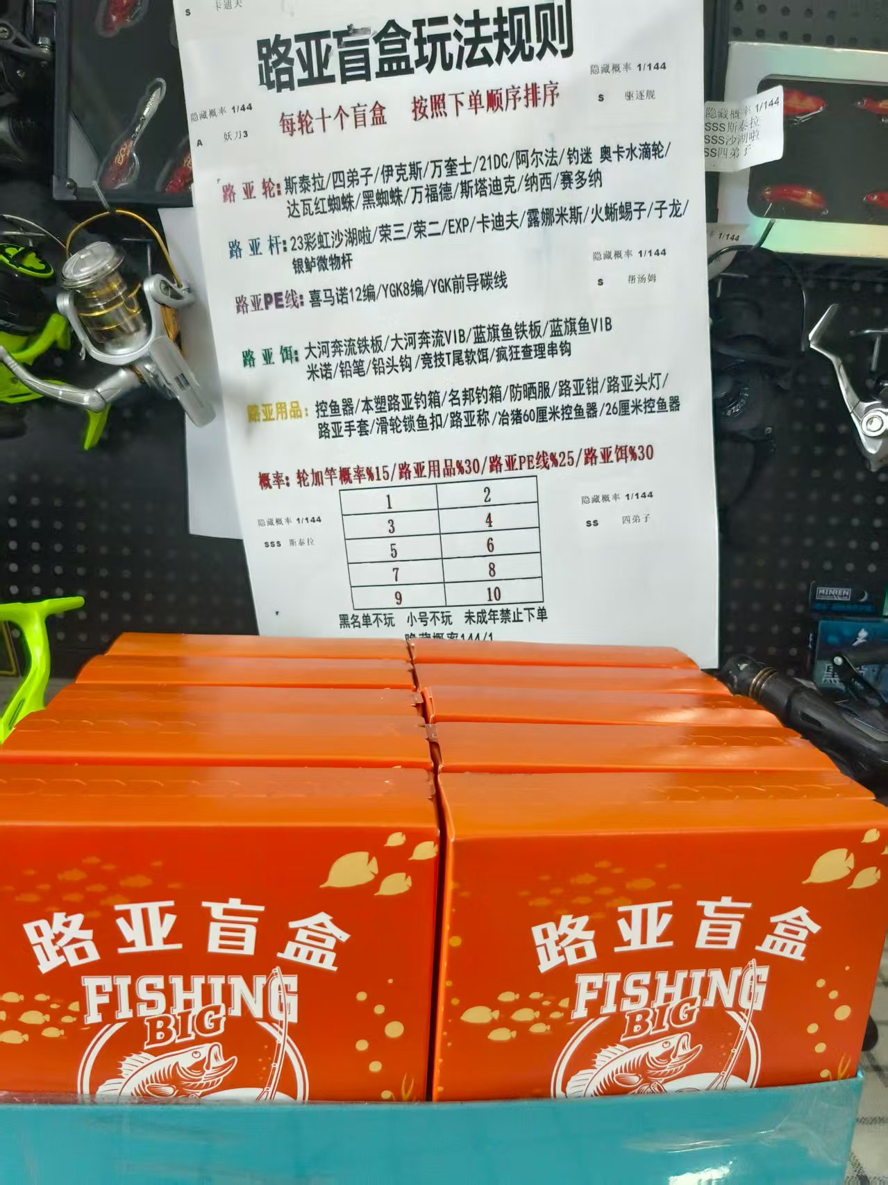拆盒福袋NO【轮】NO【杆】NO【线】yes【饵】