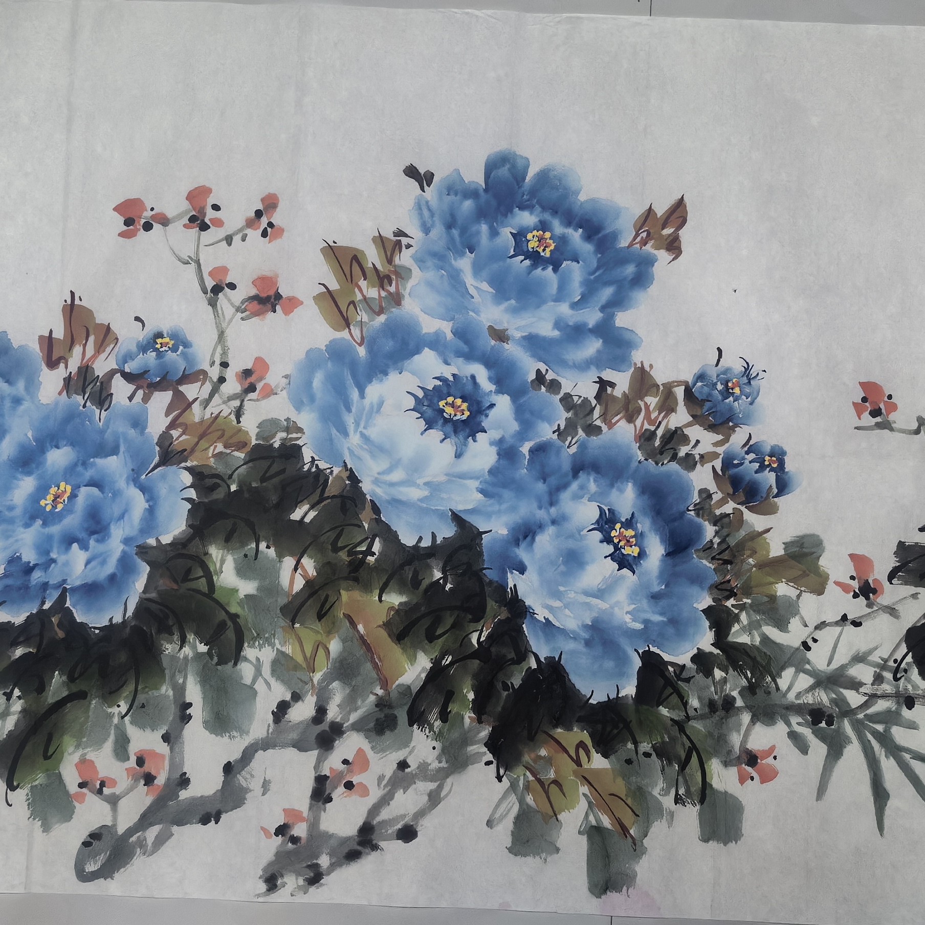 68*138厘米牡丹图花开富贵随机发图过道书房茶室餐厅玄关装饰挂画